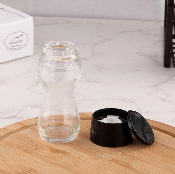 Kitchen High Quality 80ml Glass Salt and Pepper Spice Grinder Bottle 