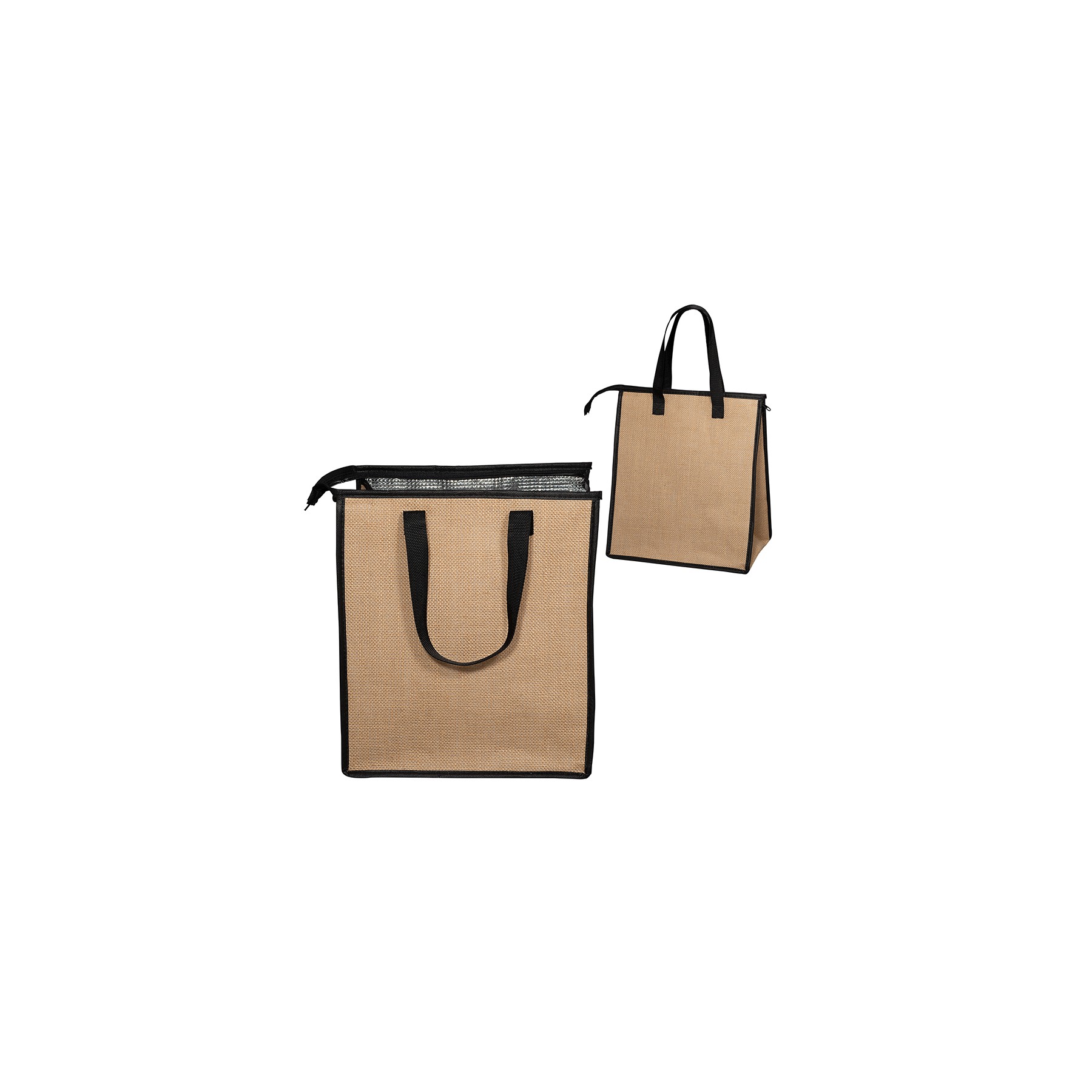 Waterproof Insulated Grocery Jute Burlap Shopping Thermal Cooler Tote Bag