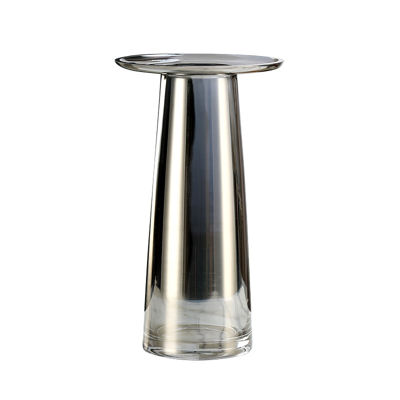 Flat Simple Glass Vase Home Decoration Ornaments Vase