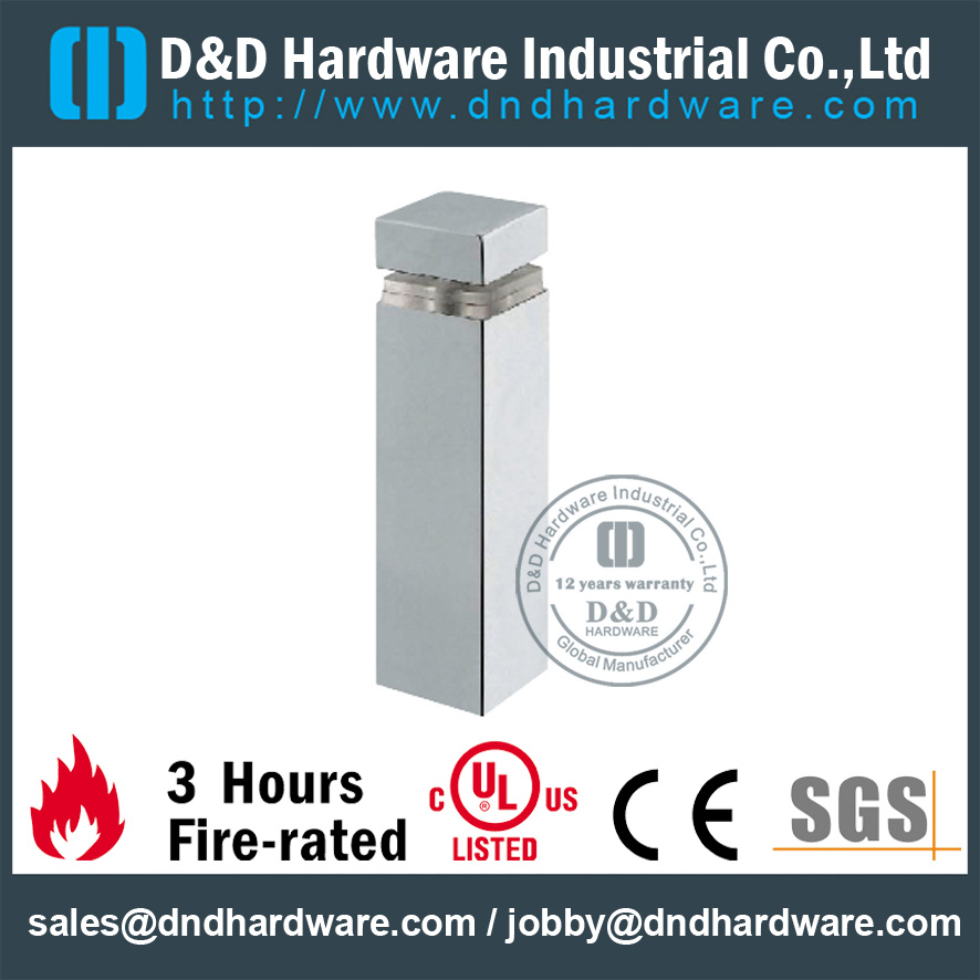 Tope de puerta rectangular de acero inoxidable para puerta metálica interior-DDDS085