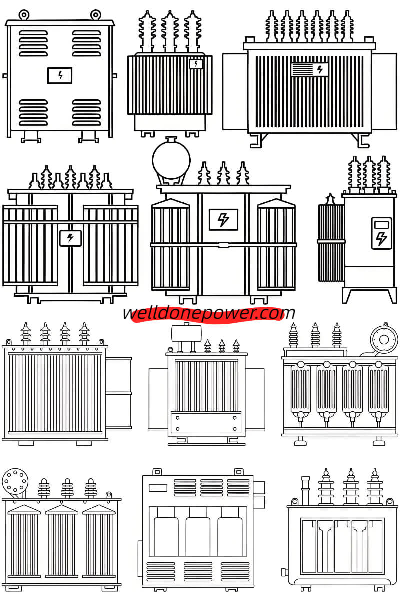 Dessin du plan du transformateur de puissance WellDone