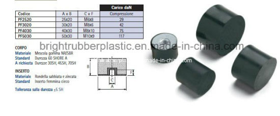 Customized Threaded Rubber Bumper Passed Ts16949