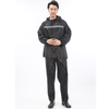 Black Oxford Fabric PVC Coating Rainsuits Water Proof Detachable Hood Adult Rain Suit for Men 