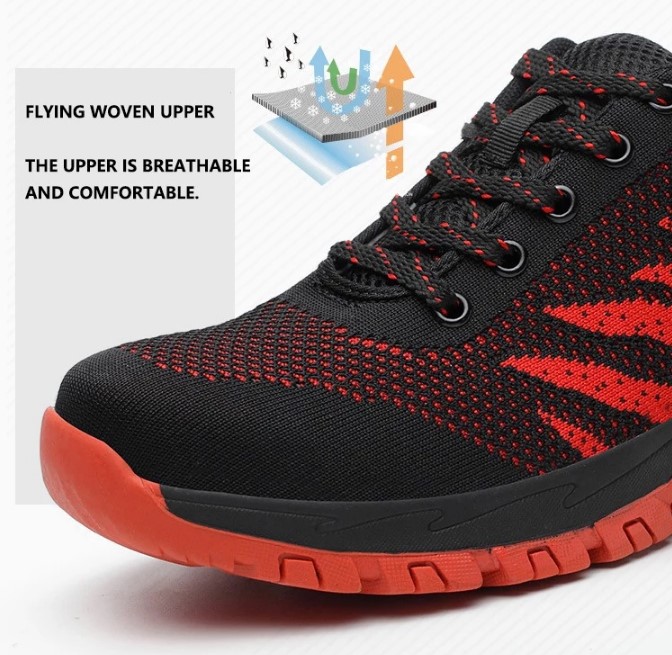 SP010 Red Stylish Non Slip Anti Static Sport Type Safety Shoe for Work