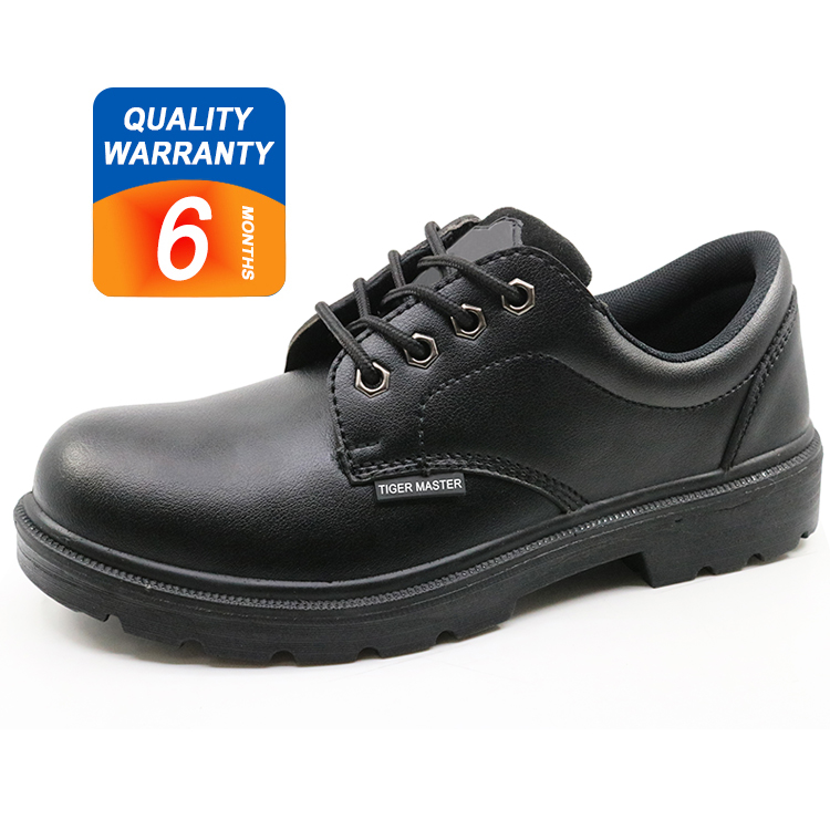 6005 Black microfiber leather steel toe executive safety shoes work