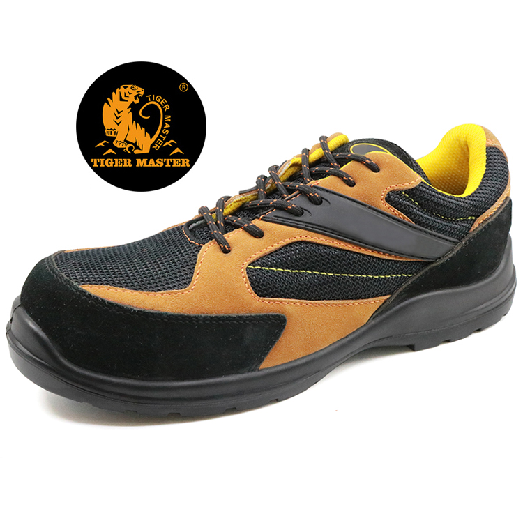 Low ankle oil resistant suede leather composite toe cap shoes work safety