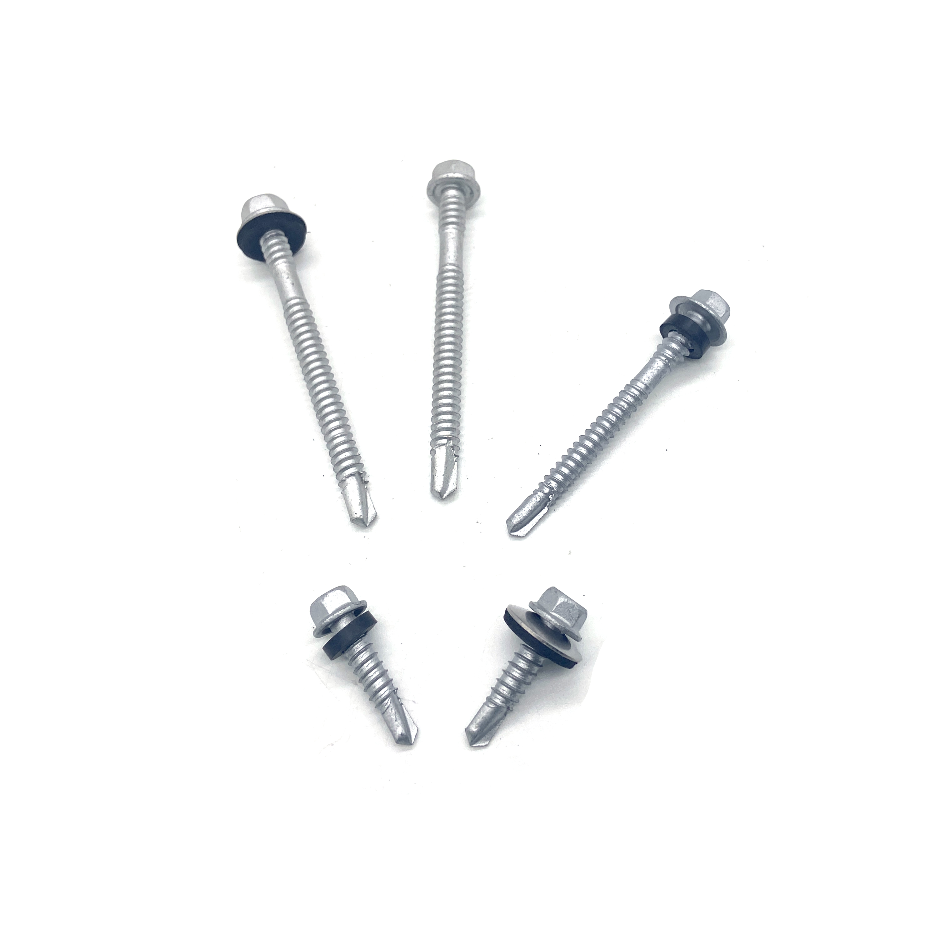 Acier inoxydable 304 + 410 HEXAGON FLANGE DRILLER BI-MÉTALLIQUE VIS avec laveuse EPDM
