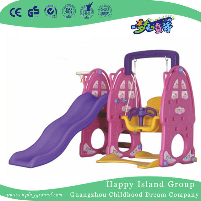 Pink Rabbit Kinder Kunststoff kleine Spielplatzrutsche mit Schaukel (ML-2014006))