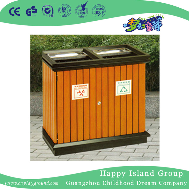 户外双层木质垃圾桶促销 (HHK-15203)
