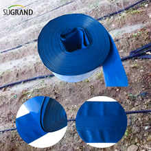 Tubería de riego plana de la colocación azul PVC coloca tubería de riego de manguera plana 