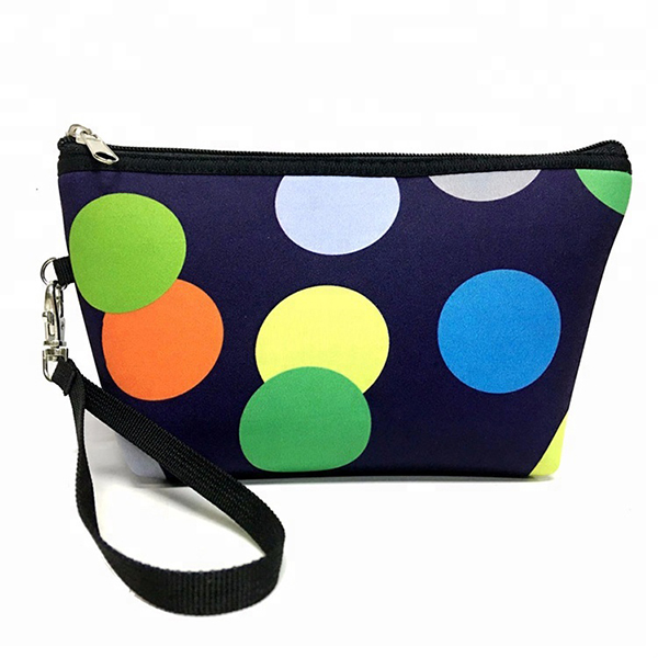Custom Sport Neoprene Toilet Bag Cosmetic Pouch with Removable Zipper Pouch Neoprene Makeup Bag