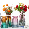 Colored Glass Bottle Flower Bud Clear Vase for Wedding,Office and Home Decor