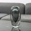 Simple Style Hand Blown High Quality Thick Bottom Gray Bubble Glass Vase