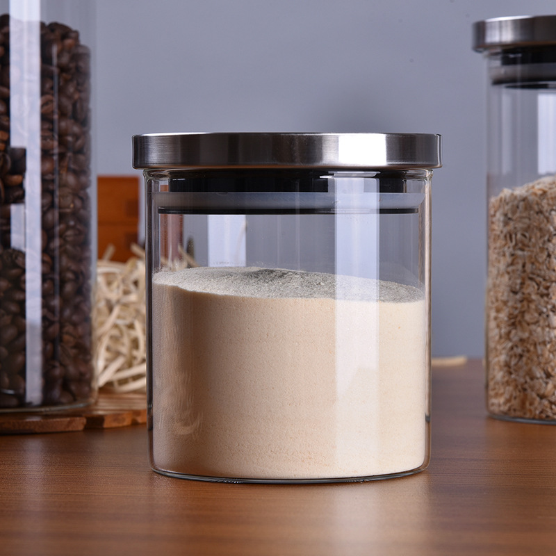 Glass Jar Creative Storage with Stainless Steel Cover