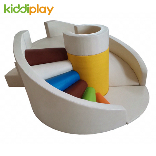 蜗牛圆形滑梯彩色运动软包器材儿童游乐园室内软体爬滑组合