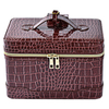 High Quality Travel Pu Leather Woman Fashion Beauty Makeup Vanity Box with Zipper