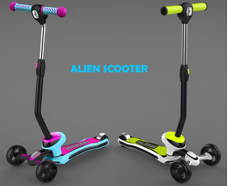 Alien Scooter-Tri-wheel踏板车，带3个模式LED灯