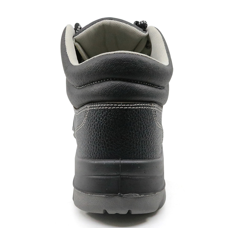 Black leather steel toe cap anti static safety jogger style safety shoes