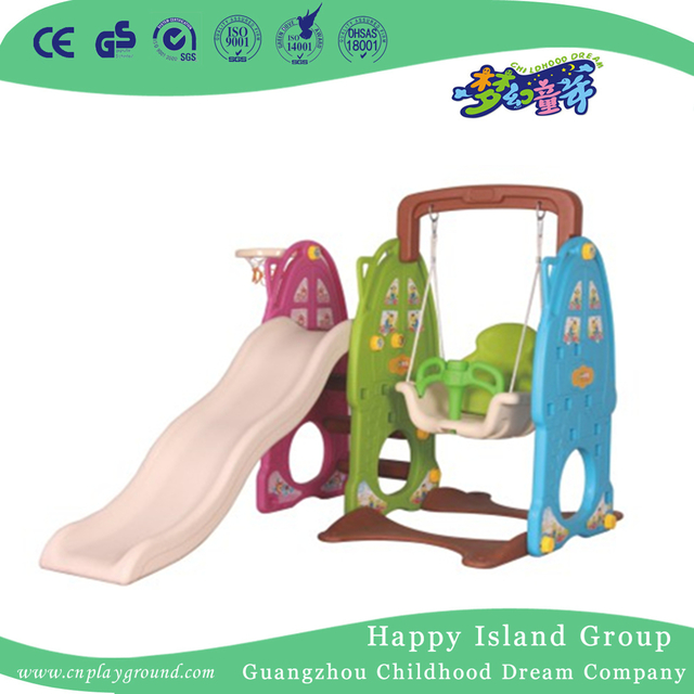 后院商用塑料小滑梯，带秋千，适合幼儿 (ML-2014505)