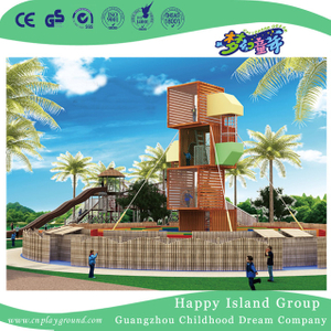 Outdoor Large Wooden Maze Combination Playground With Lookout Tower (HHK-7701)