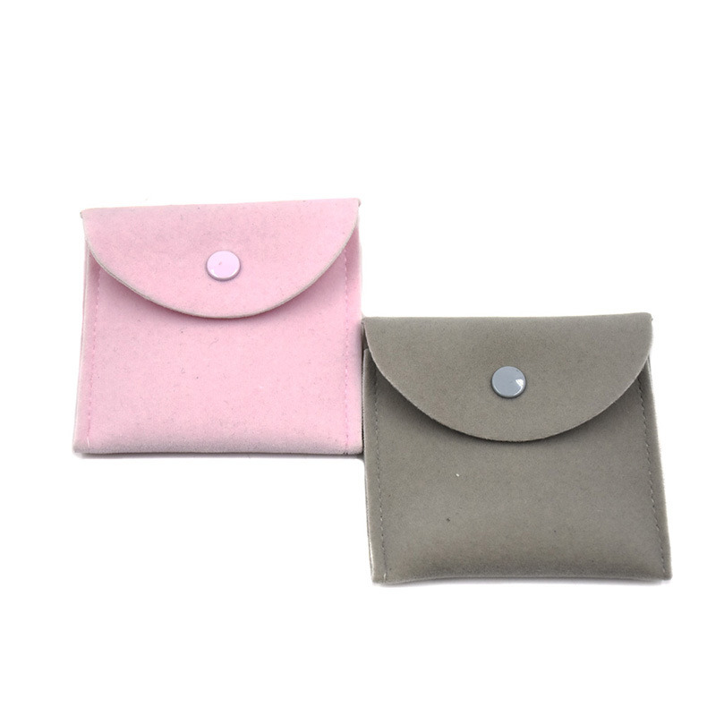 Custom Pouches Jewelry Custom Drawstring Jewellery Pouch Suede Velvet Packaging Bag PU Leather Envelope Jewelry Pouch
