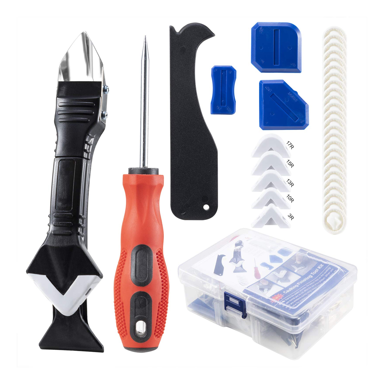 3 in 1 Silicone Sealant Caulking Tool with Grout Scraper Scratch Awl 6