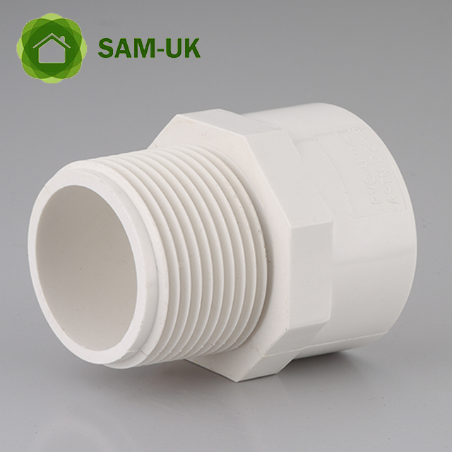 Sam-uk Fábrica al por mayor de plástico de alta calidad Adaptadores masculinos pvc tubería accesorios de plomería fabricantes adaptador macho de PVC de 2 pulgadas