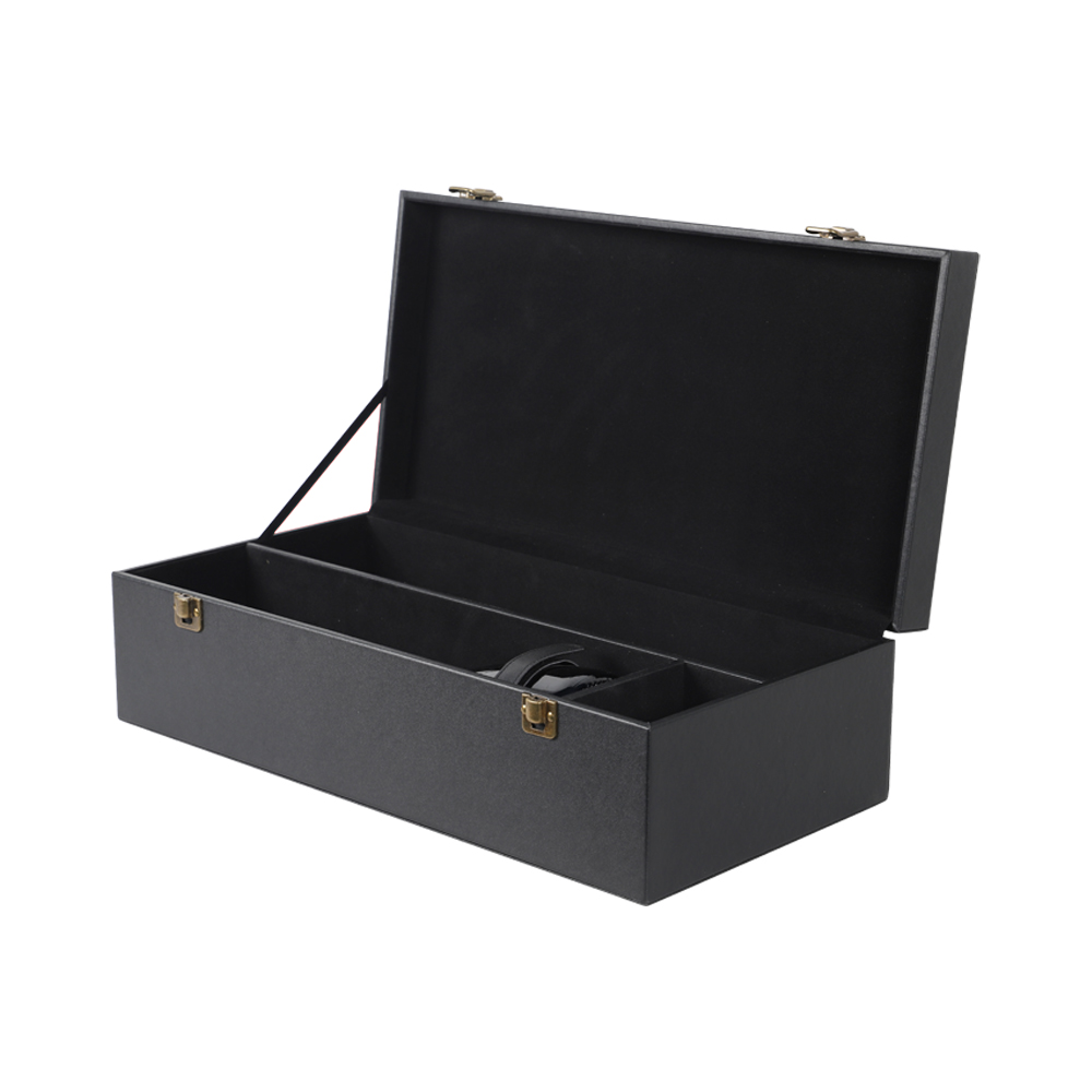 Pu Leather Luxury Wine Boxes, Velvet Wine Gift Box & Carrying Case Leather Wine Box With Wine Accessory