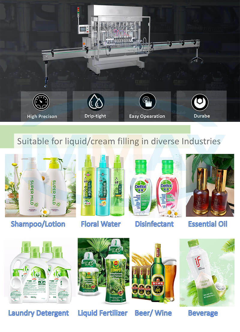 automatic piston bottle filling machine automatische Kolbenflaschenfüllmaschine