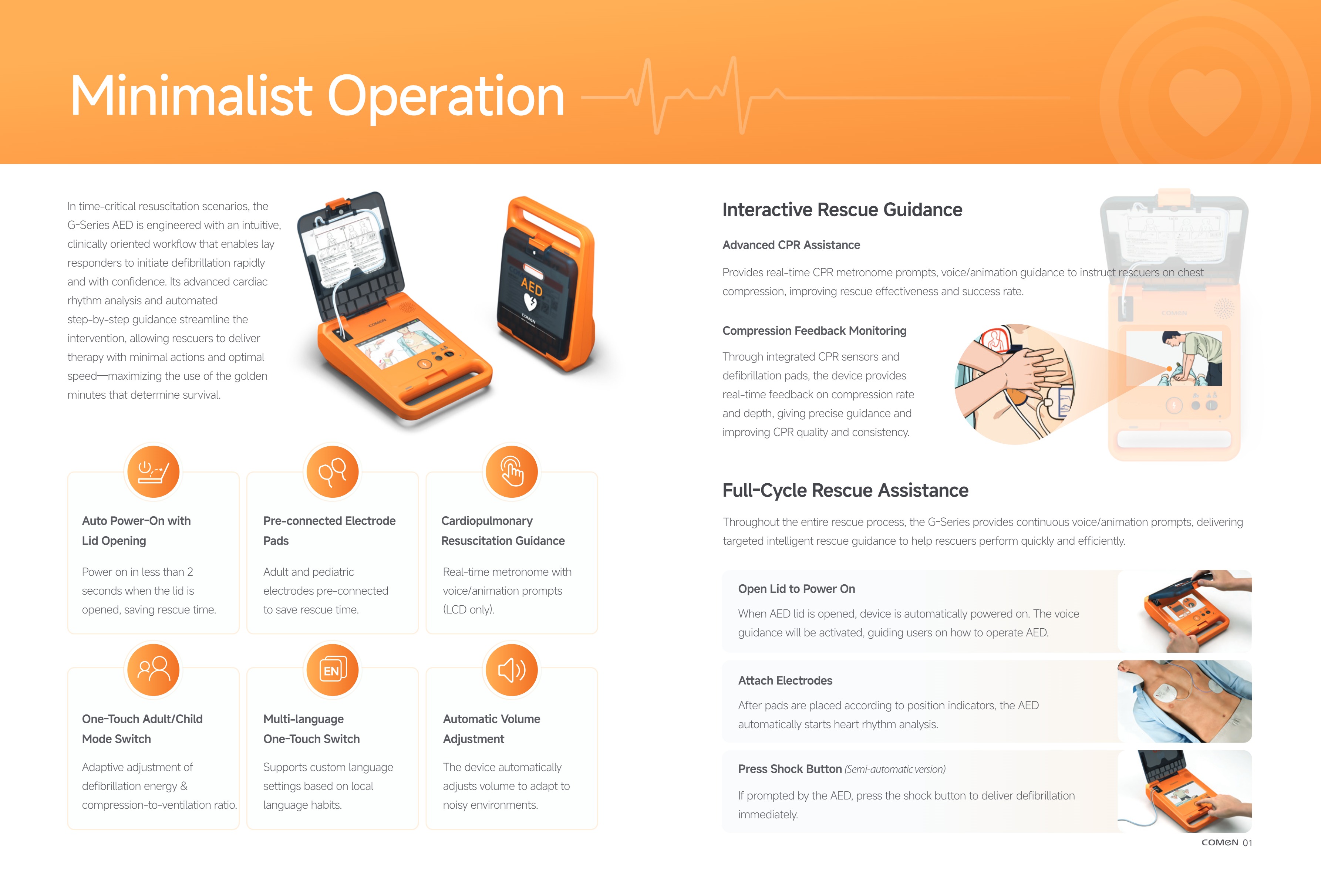 D&eacute;fibrillateur externe automatis&eacute; G3G3A COMEN-2