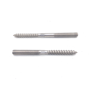 Pernos de colgador M6 M8 Tornillos de doble tornillo de madera con doble rosca de tornillo