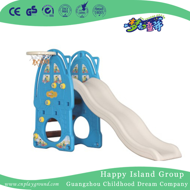 Indoor Children Plastic Blue Rabbit Small Slide Spielplatz mit Schaukel (ML-2014106)