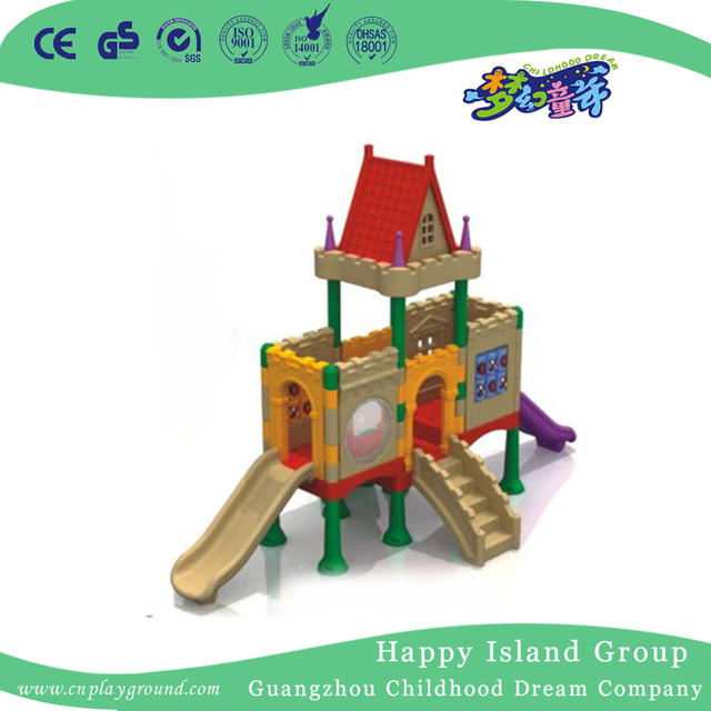 Kinder im Freien spielen Plastikschloss-kleiner Dia-Spielplatz (WZY-483-32)