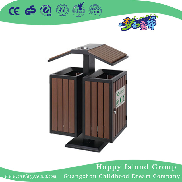 后院新型双环保木塑复合垃圾桶（HHK-15207）