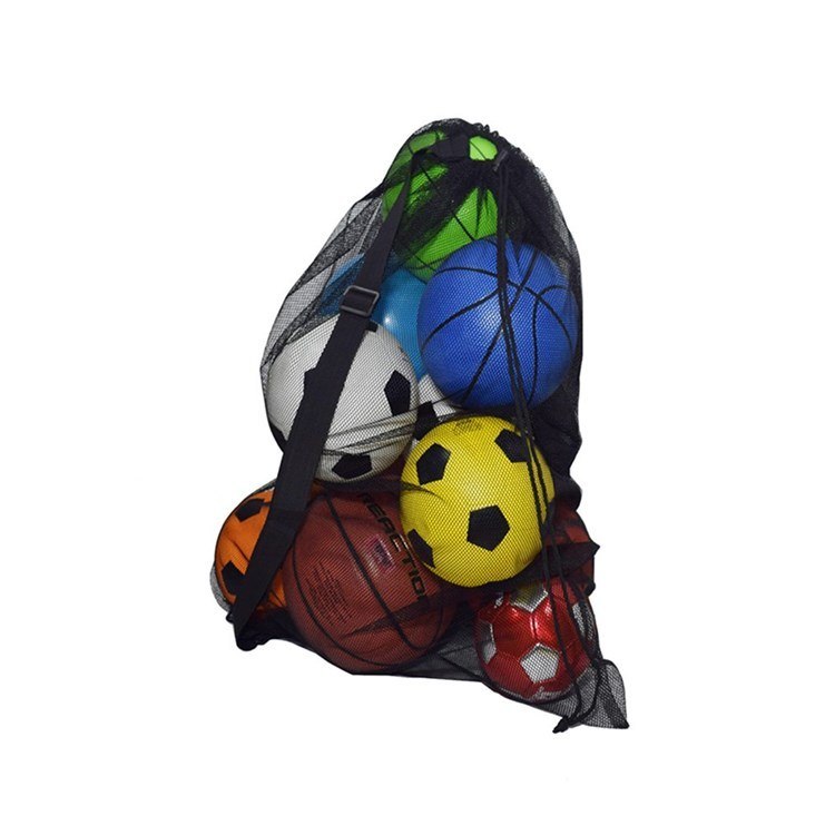Heavy Duty Mesh Drawstring Sport Equipment Storage Basketball Beach Swimming Gears Adjustable Shoulder Strap Soccer Bag 