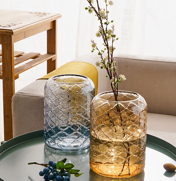 Recycle Glass Vase Clear Glass Flower Bottle for Table Decoration