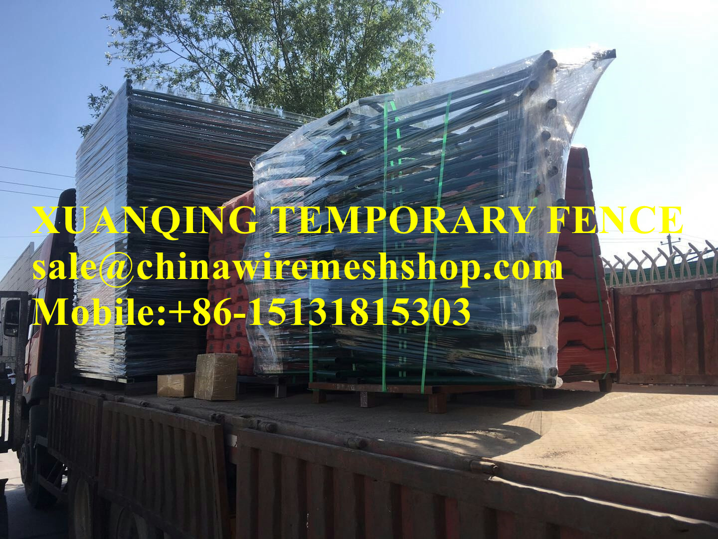 PVC coated and HOT dipped galvanized temporary fence