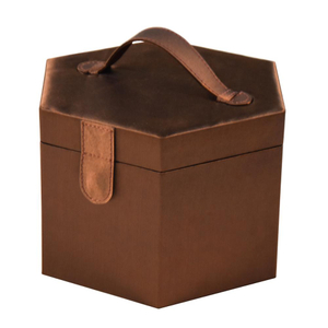 Brown Travel Luxury Leather Custom Jewelry Cosmetic Box