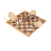 Custom Chess Board Game Roll-up Leather Suede Backgammon Set