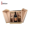 Wine Box in Vegan Faux Leather with Set for single bottle with 2 glasses, metal clasp, Best Gift for Wine Lovers