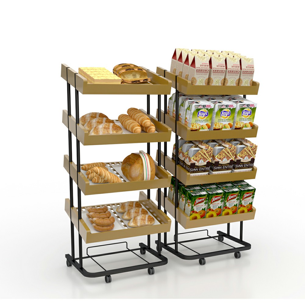 Wooden Multilayer Bread Display Shelf