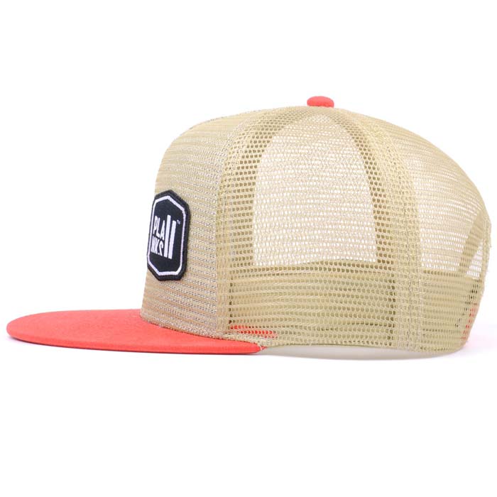 Flat brim Trucker mesh cap