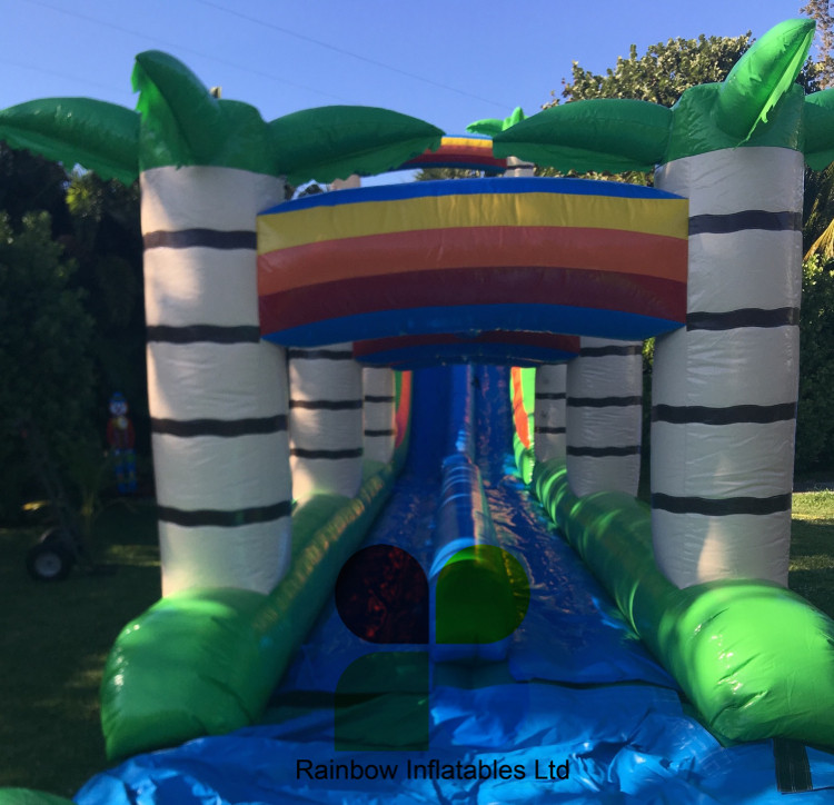Commercial Long Inflatable Tropical Water Slide 