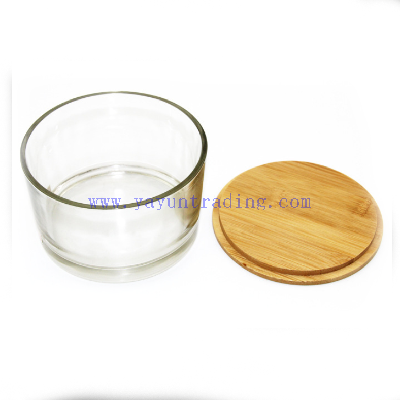 Wholesale Big Mouth Mint Green Unique Candle Jars with Bamboo Lid 