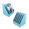 PU Leather Magazine Holder Mesh Magazine File Holder for Organization And Storage Magazine Rack with 5 Vertical Compartments
