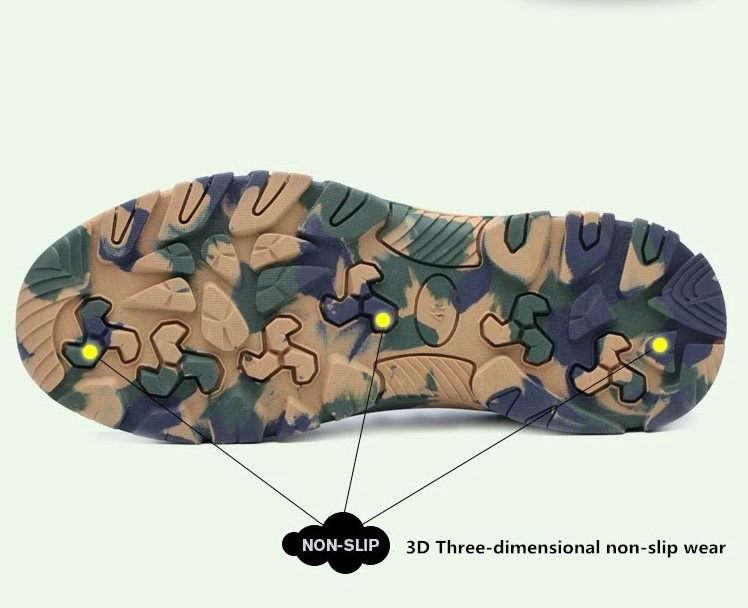 SP008 waterproof anti static steel toe camouflage army safety shoes
