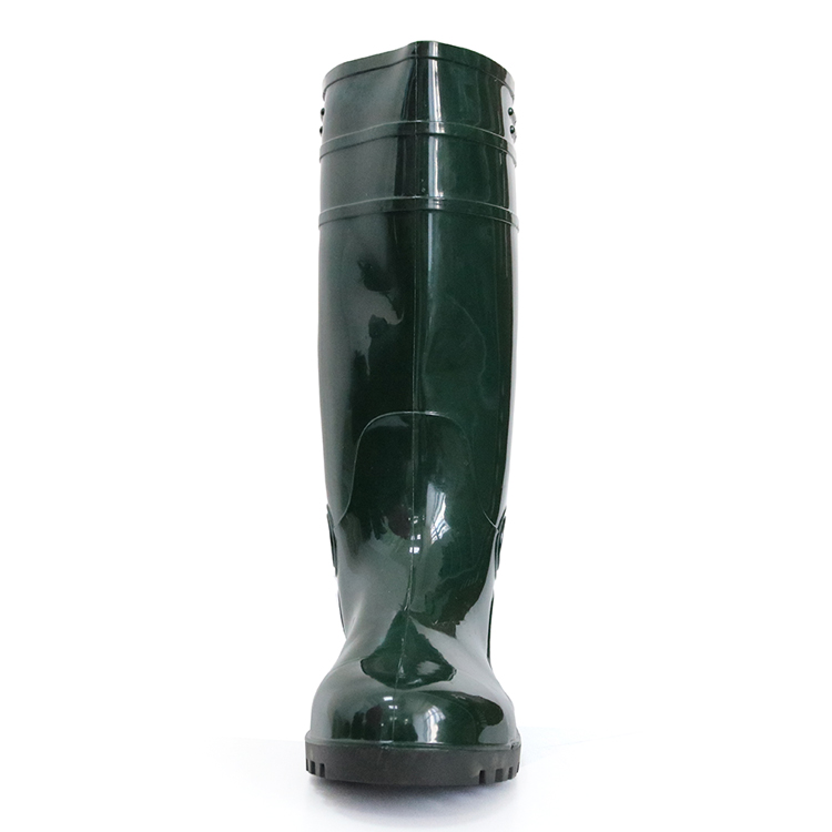 F30GB Green steel toe cap plastic glitter pvc safety rain boot