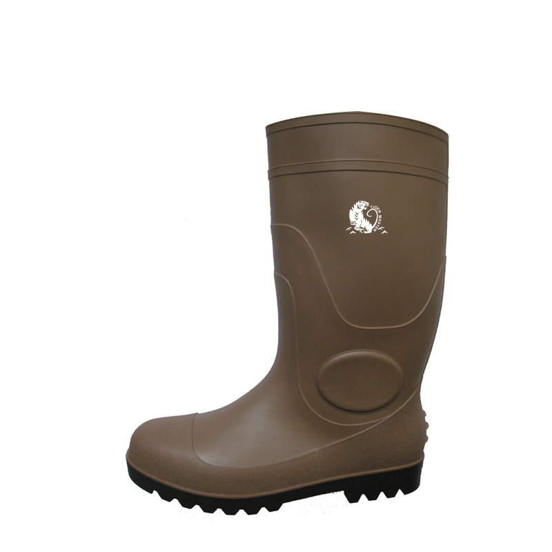 ZBS CE approved waterproof anti slip plastic safety rain boot with steel toe