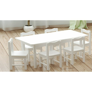 Vorschulkinder weißer rechteckiger Holztisch (19A2201)