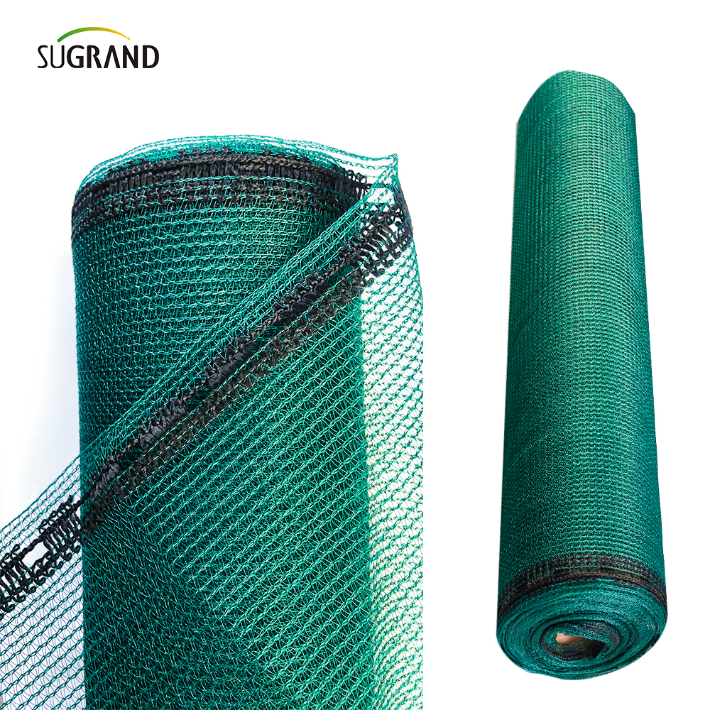 80GSM 2 agujas Red de sombra de cinta de HDPE verde